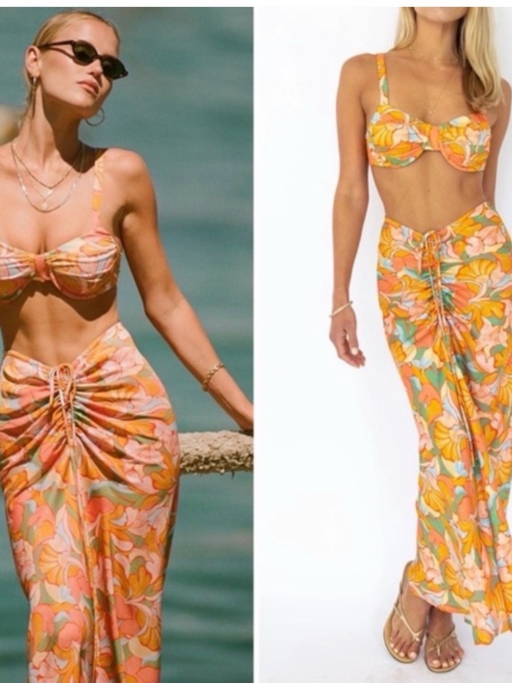 RESA ziggy skirt Orange Floral